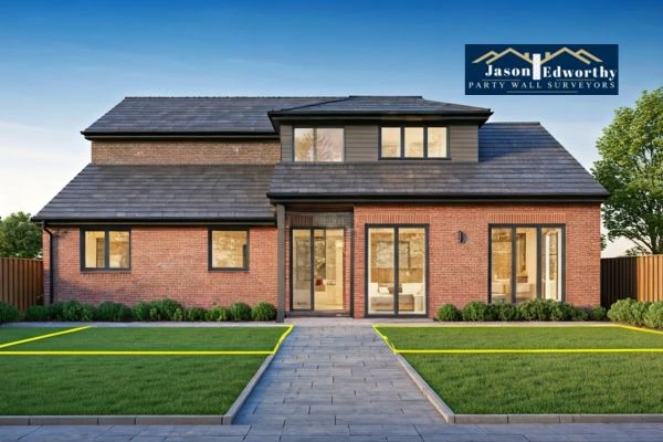 Home extension focusing on boundary line Cinderford